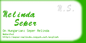 melinda seper business card